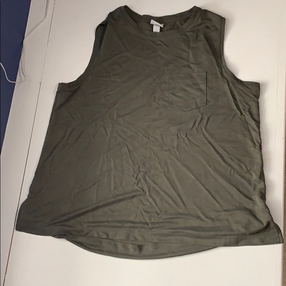 Olive green sleeveless shirt